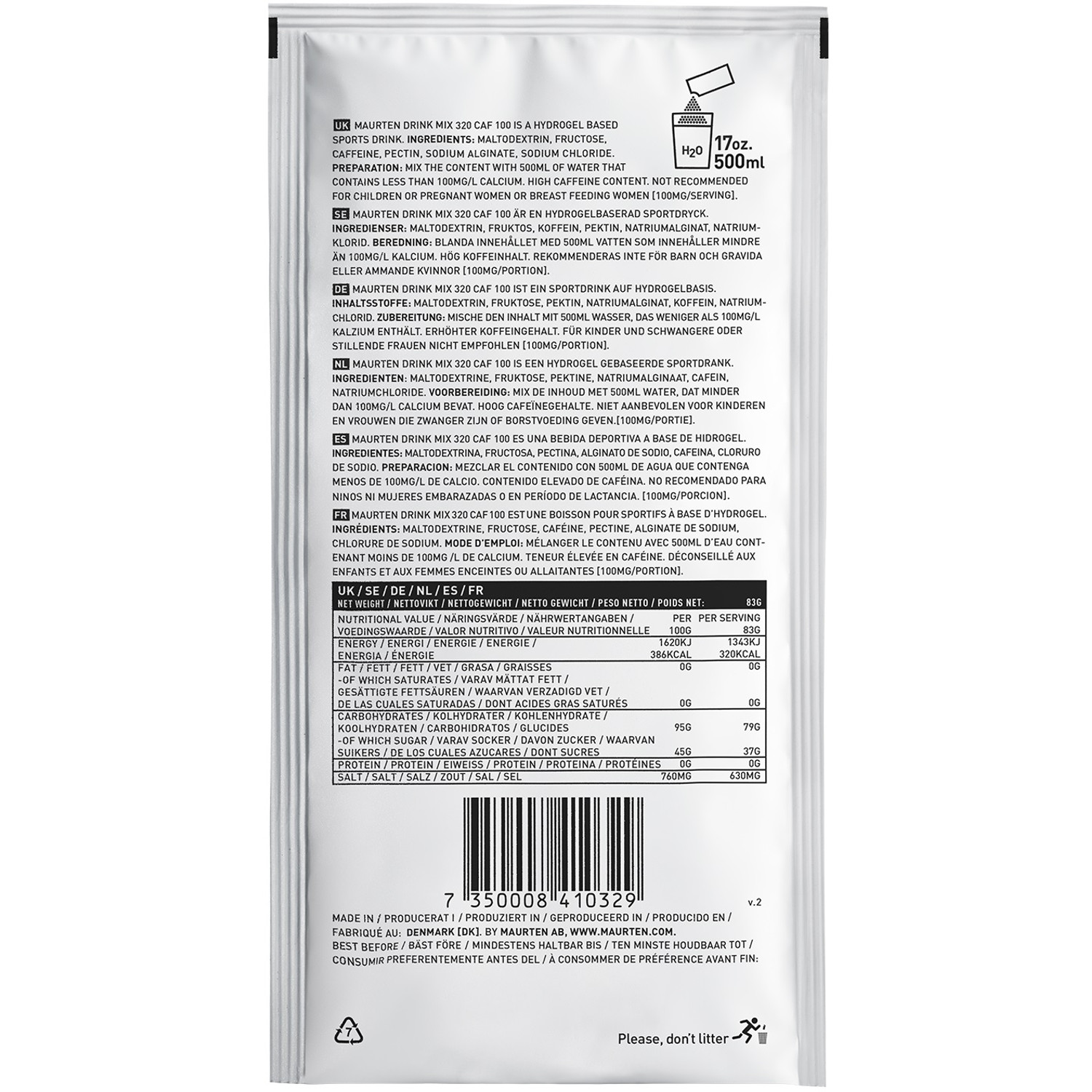 Maurten Drinkmix320Caf100 (1 Zakje)