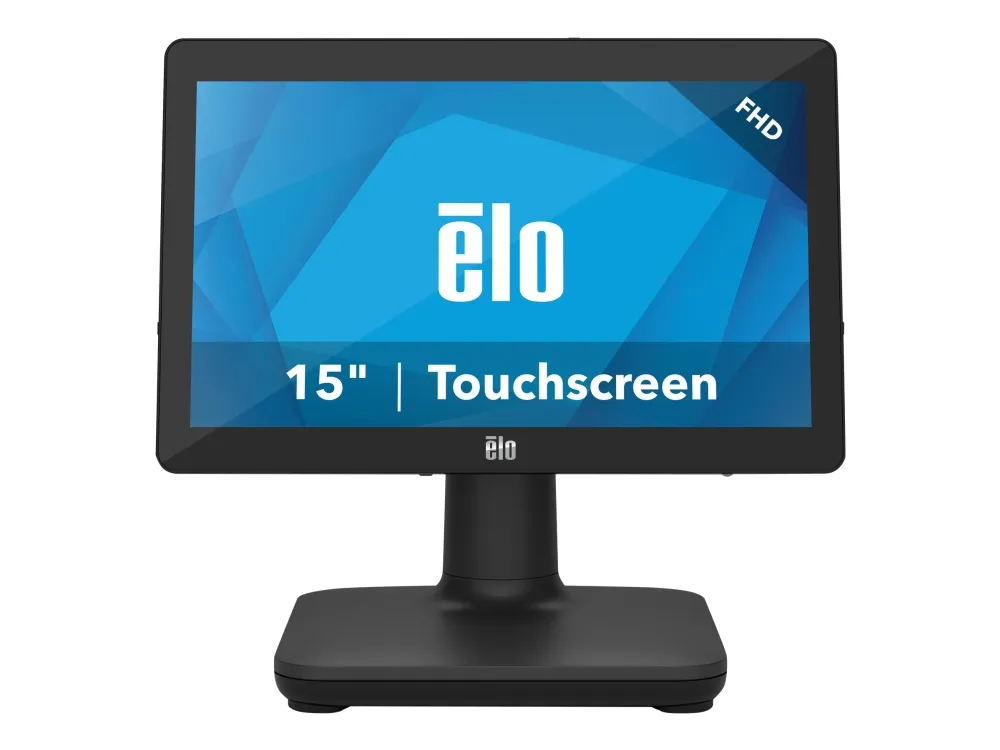 EloPOS System - Med I/O Hub Stand - alt-i-én - 1 x Core i5 8500T / op til 3.5 GHz - vPro - RAM 8 GB - SSD 128 GB - UHD Graphics 630 - Gigabit Ethernet - 802.11a/b/g/n/ac, Bluetooth 5.0 - Win 10 Pro 64-bit - skærm: LED 15.6