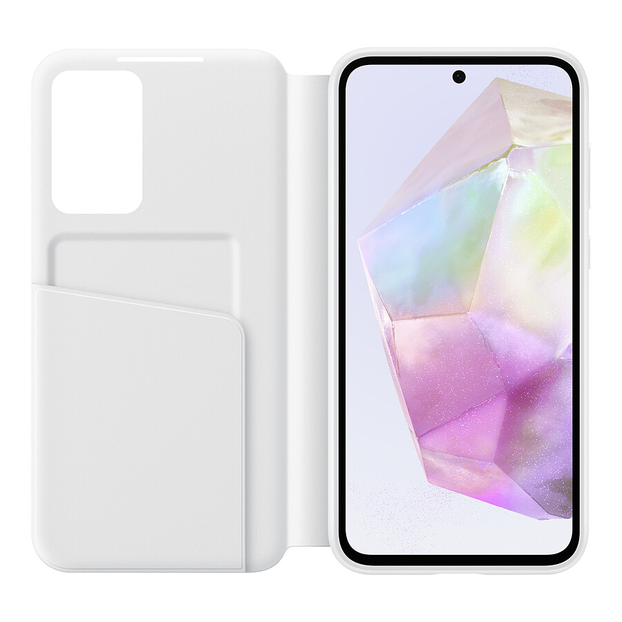 Samsung Étui Smart View Blanc avec porte-carte - Galaxy A35