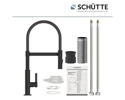 SCHÜTTE flexibele keukenkraan MIAMI matzwart 79147