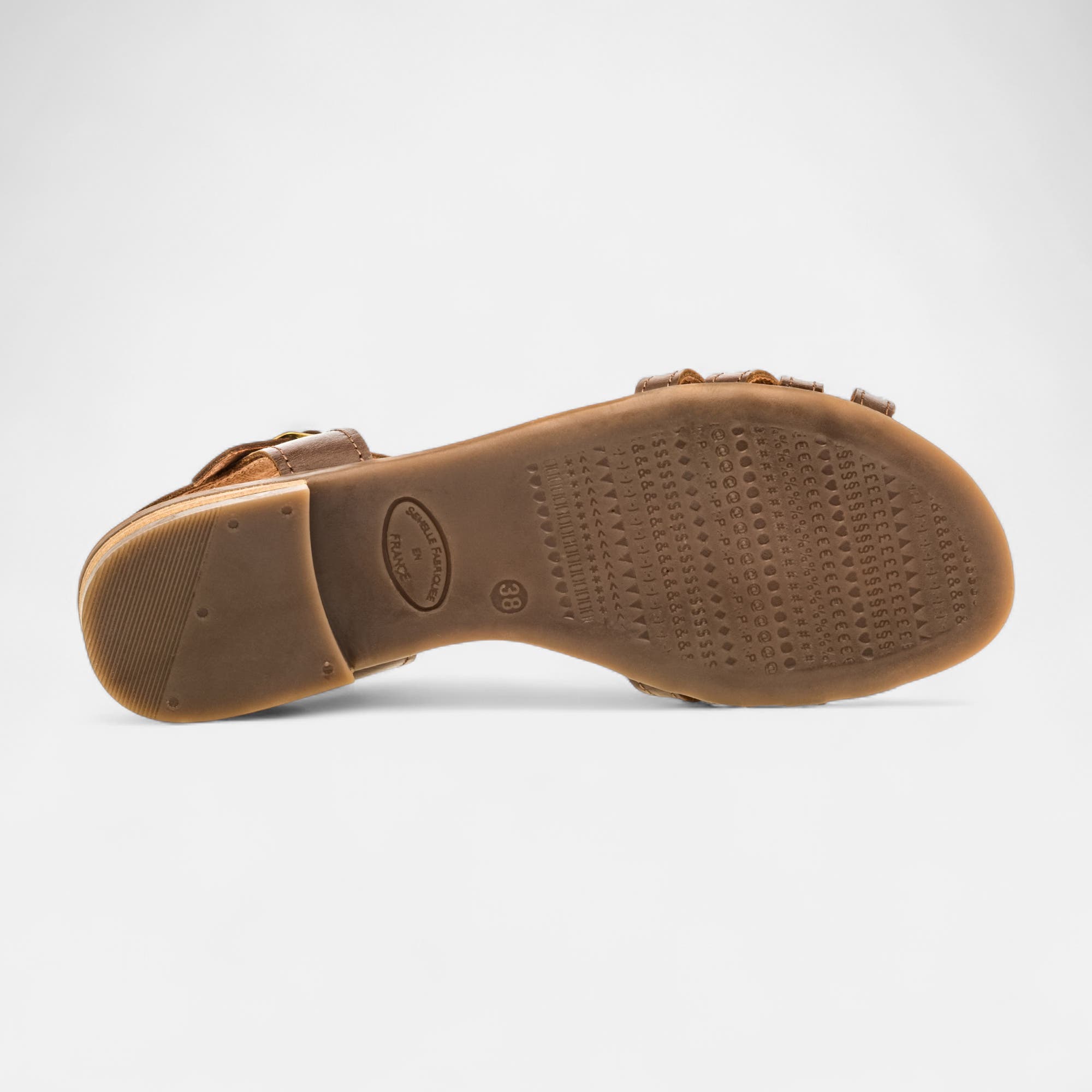 Nu-pieds Femme en cuir marron