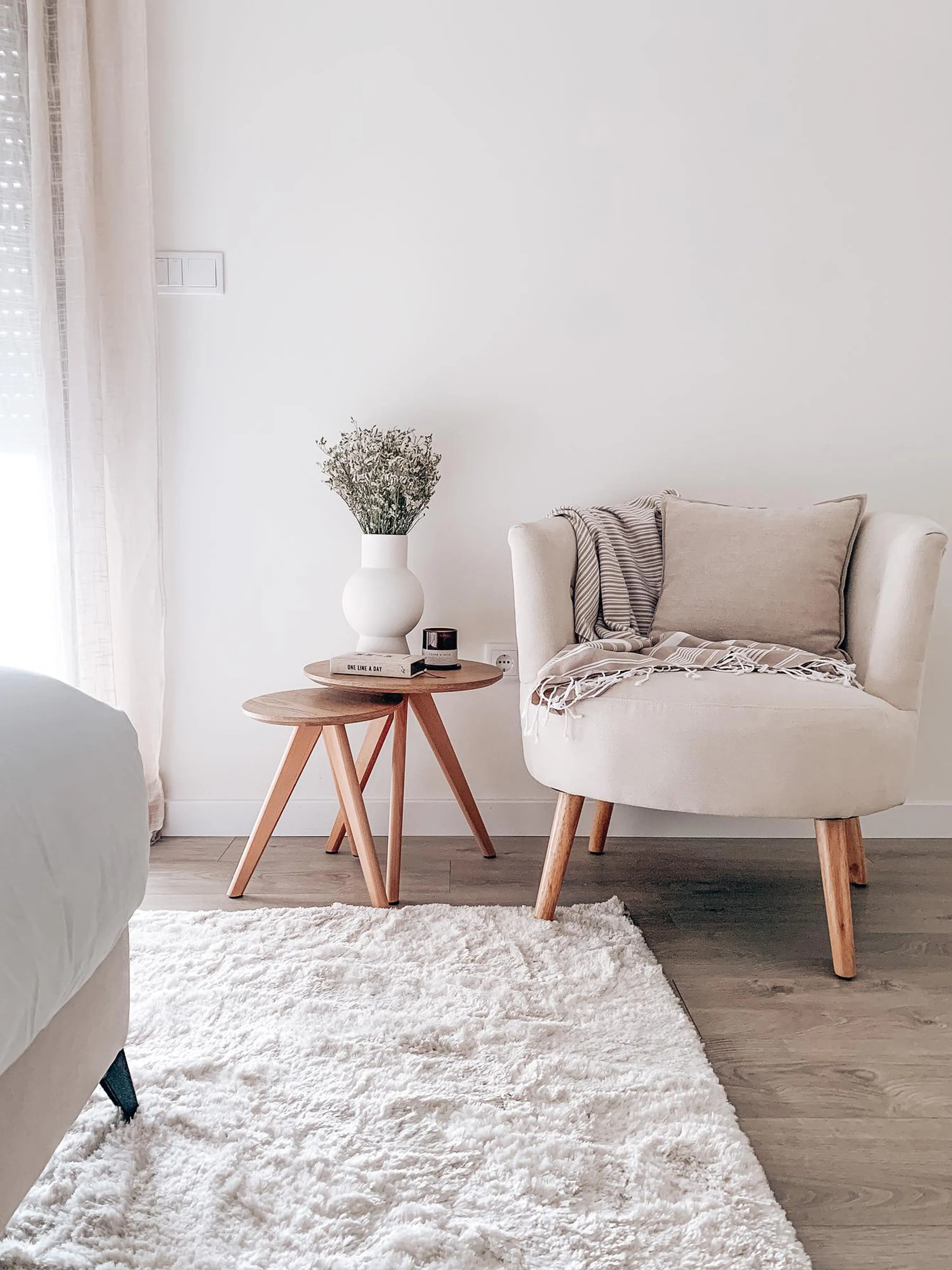 Fauteuil ODENZEN Stof Gebroken wit