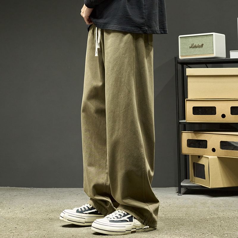 Redsinc - Mid Rise Plain Wide Leg Broek