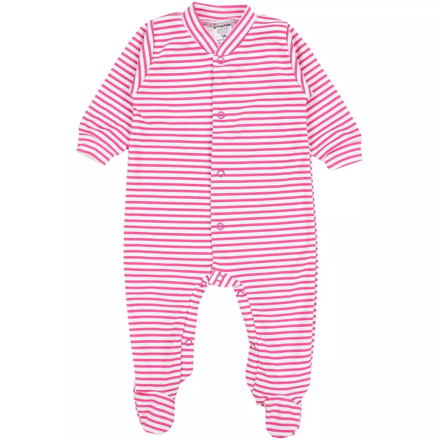 TupTam Baby Mädchen Schlafstrampler mit Fuß 3er Pack rosagrau