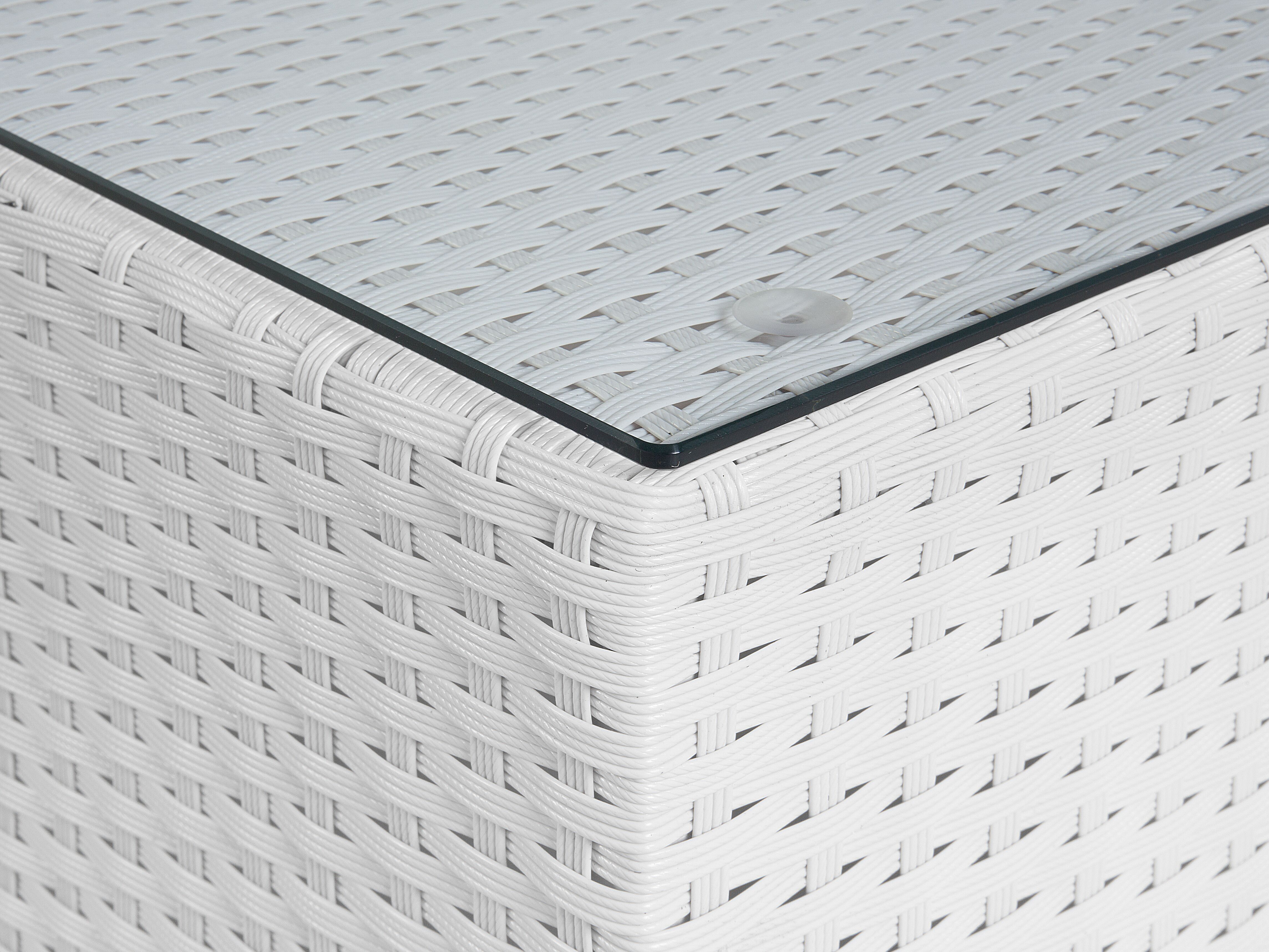 Tuin hoekloungeset met tafel 4-zits SANO rechtszijdig modulair PE rotan Wit