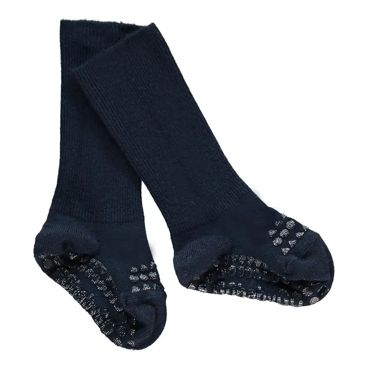 GOBABYGO Chaussettes Anti-Dérapantes Bambou | Bleu marine