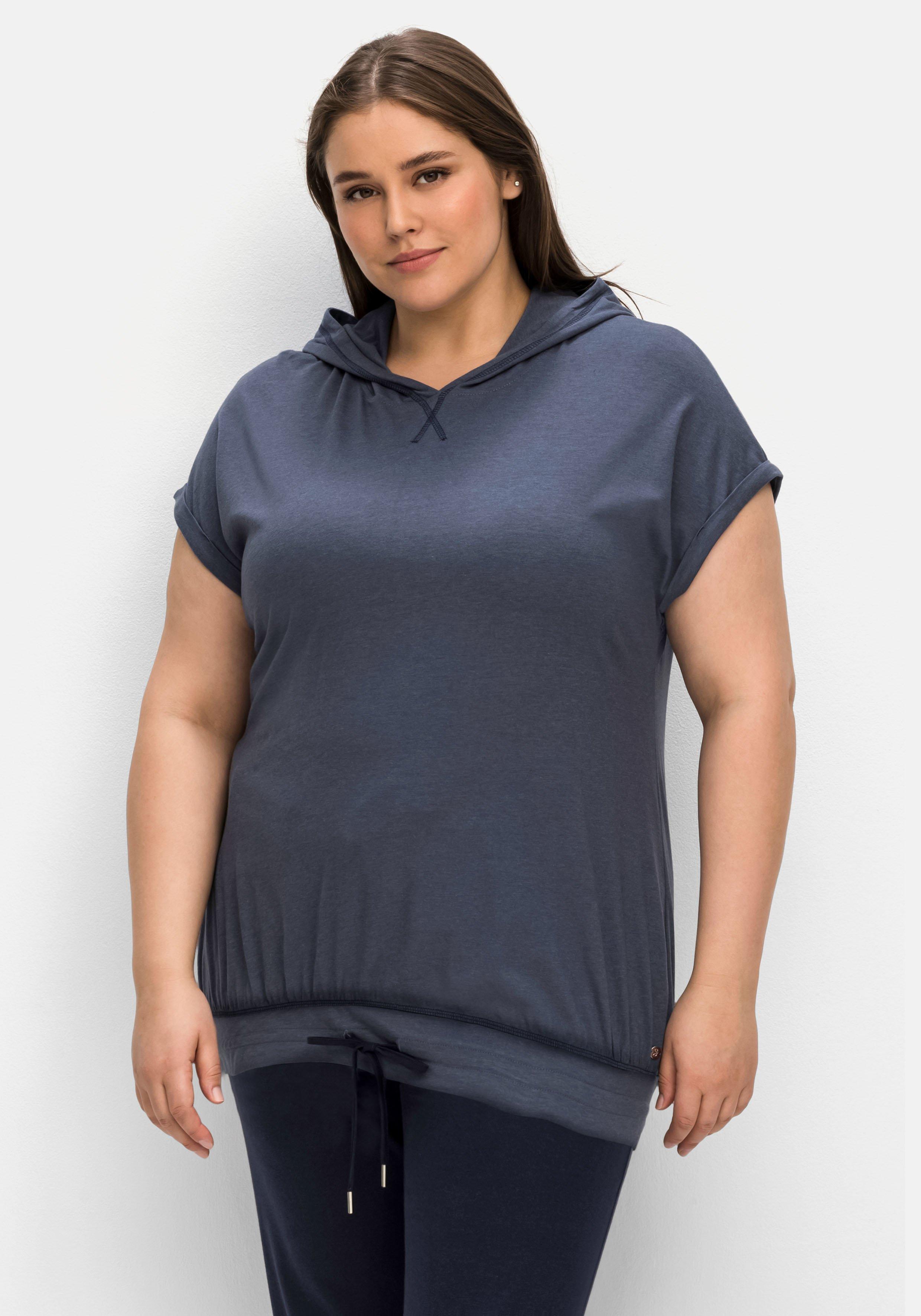 Relax-Kapuzenshirt mit Bindeband am Saum