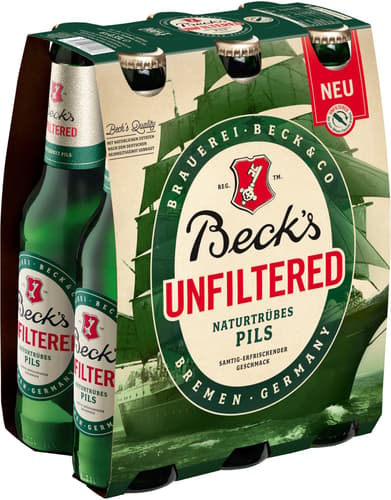 Beck's Unfiltered 6x0,33 l (MEHRWEG)