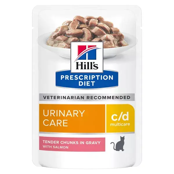Hill's Prescription Diet Feline C/D Multicare Urinary Care Alimento Úmido Salmão 12 x 85g