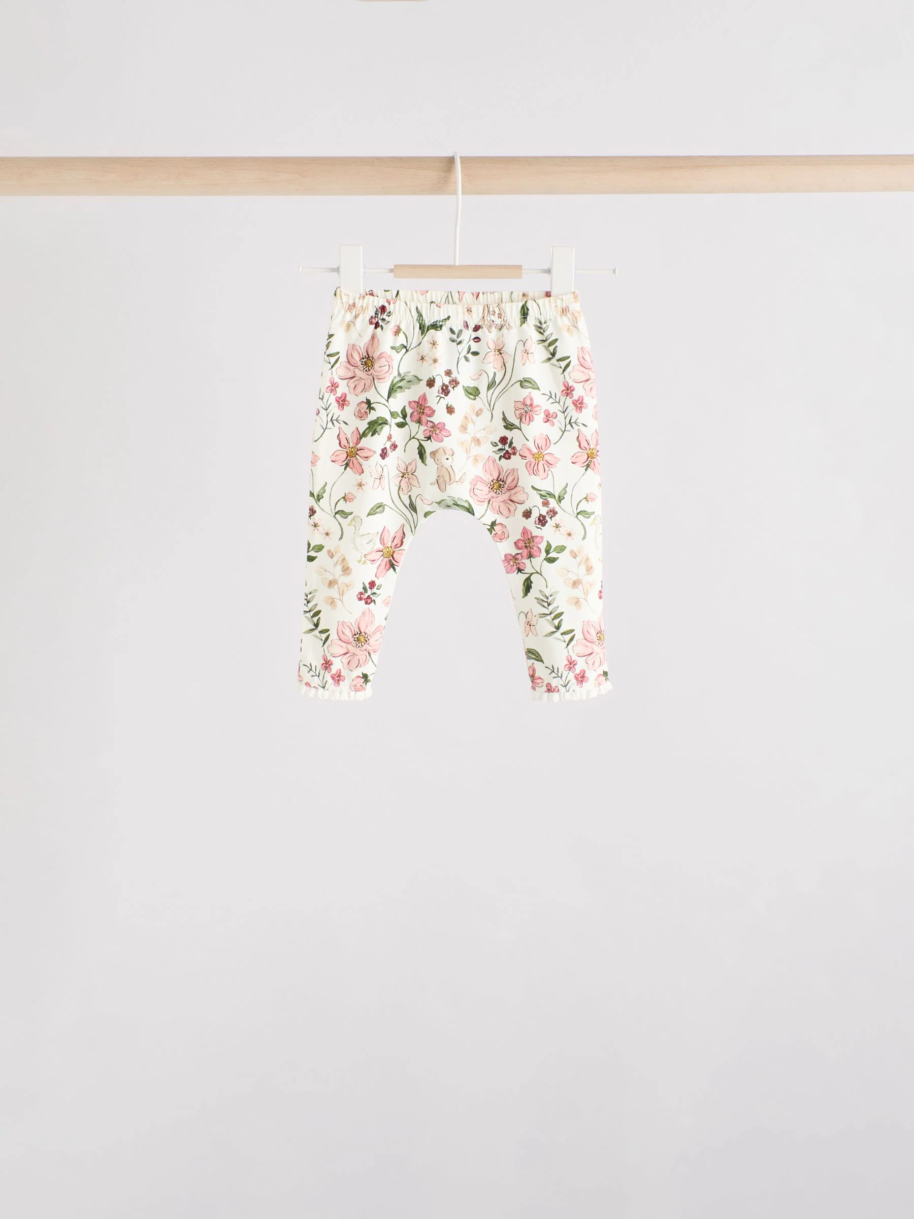 Roze/crème/konijnfiguur - 6 -delige set van top met lange mouwen en leggings (0mnd -3jr)