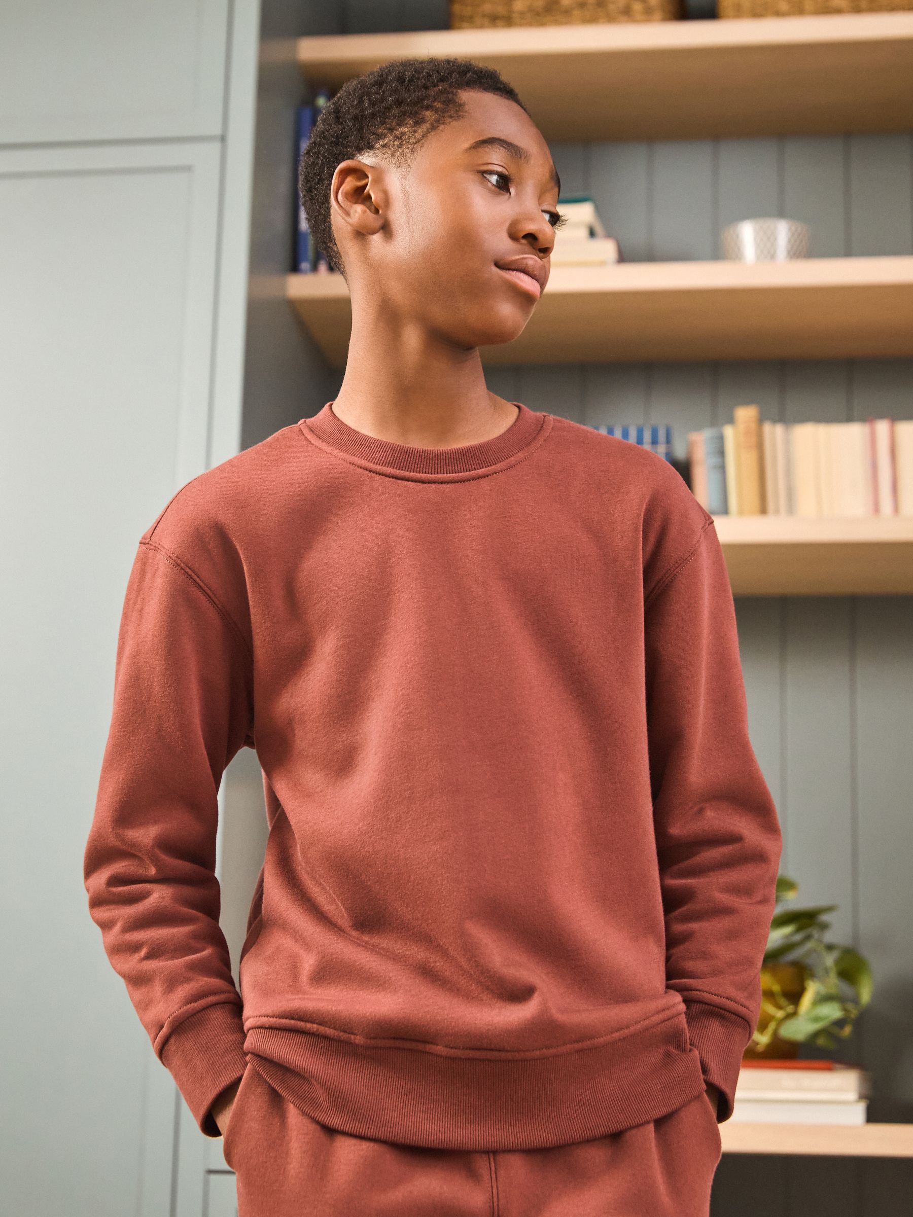 Roestbruin - Enkele behaaglijke fleece pyjama (3 - 16 jr)