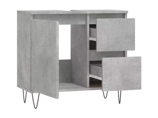 Armoire de salle de bain gris béton 65x33x60 cm