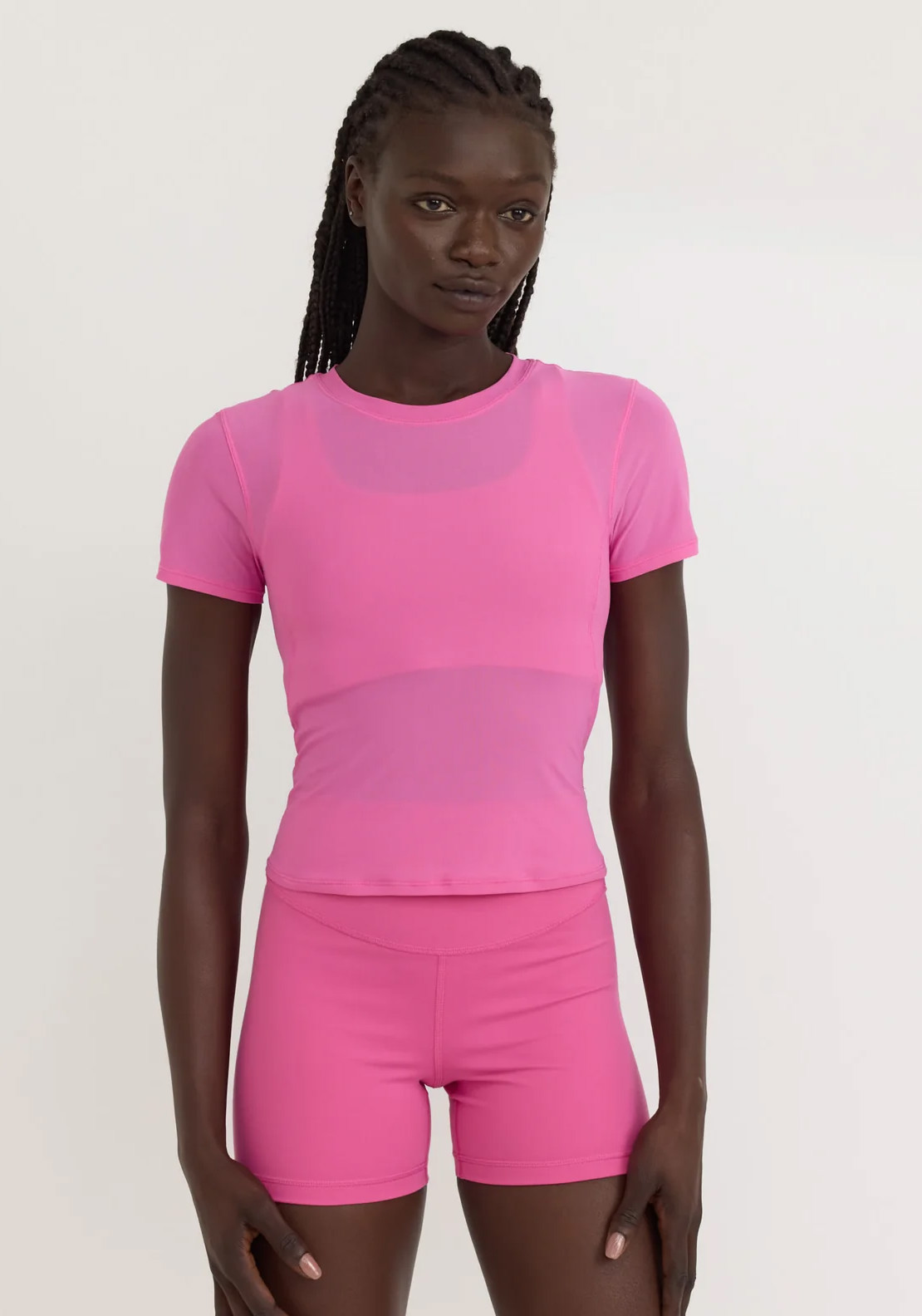 Organic Basics Damen-Sport-T-Shirt Active Mesh Pink