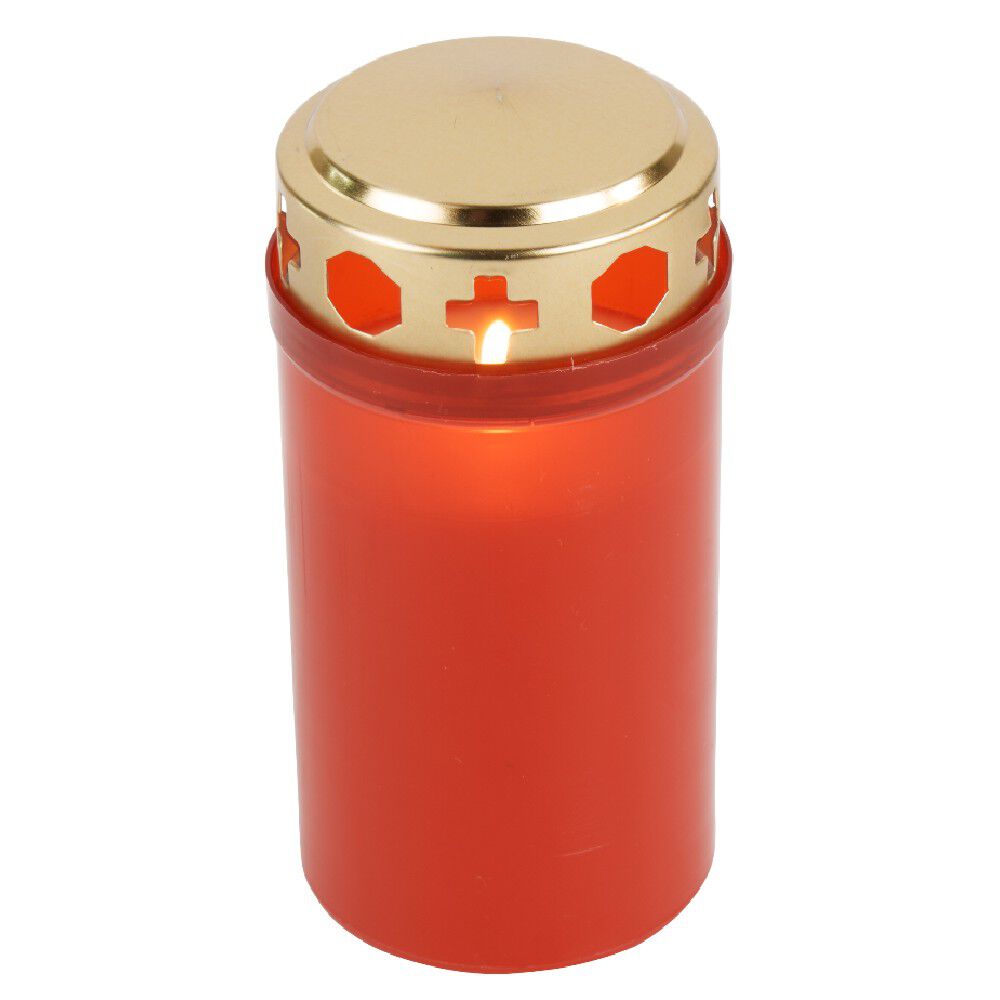 Bougie veilleuse rouge et doré
