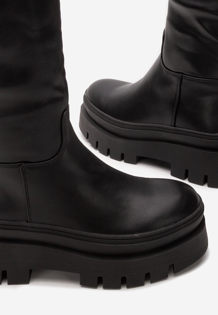 Bottes à plateforme noires Contesa