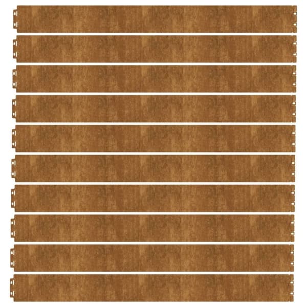 vidaXL Plenkanter 10 stk 10x103 cm fleksibelt cortenstål