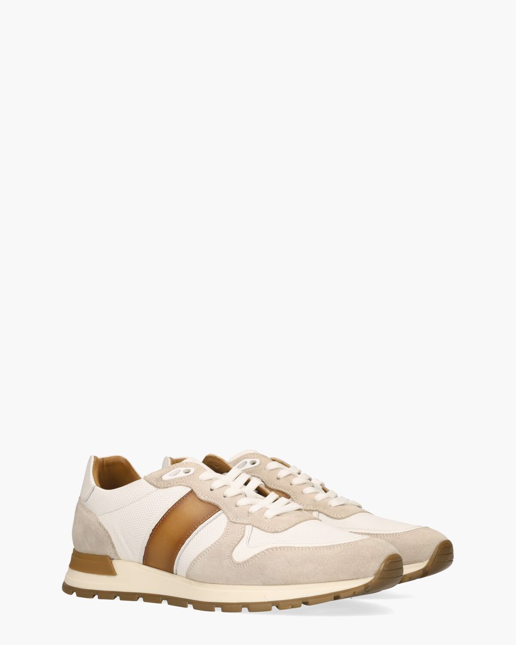Daniel Kenneth Winay Wit/Cognac Herensneakers