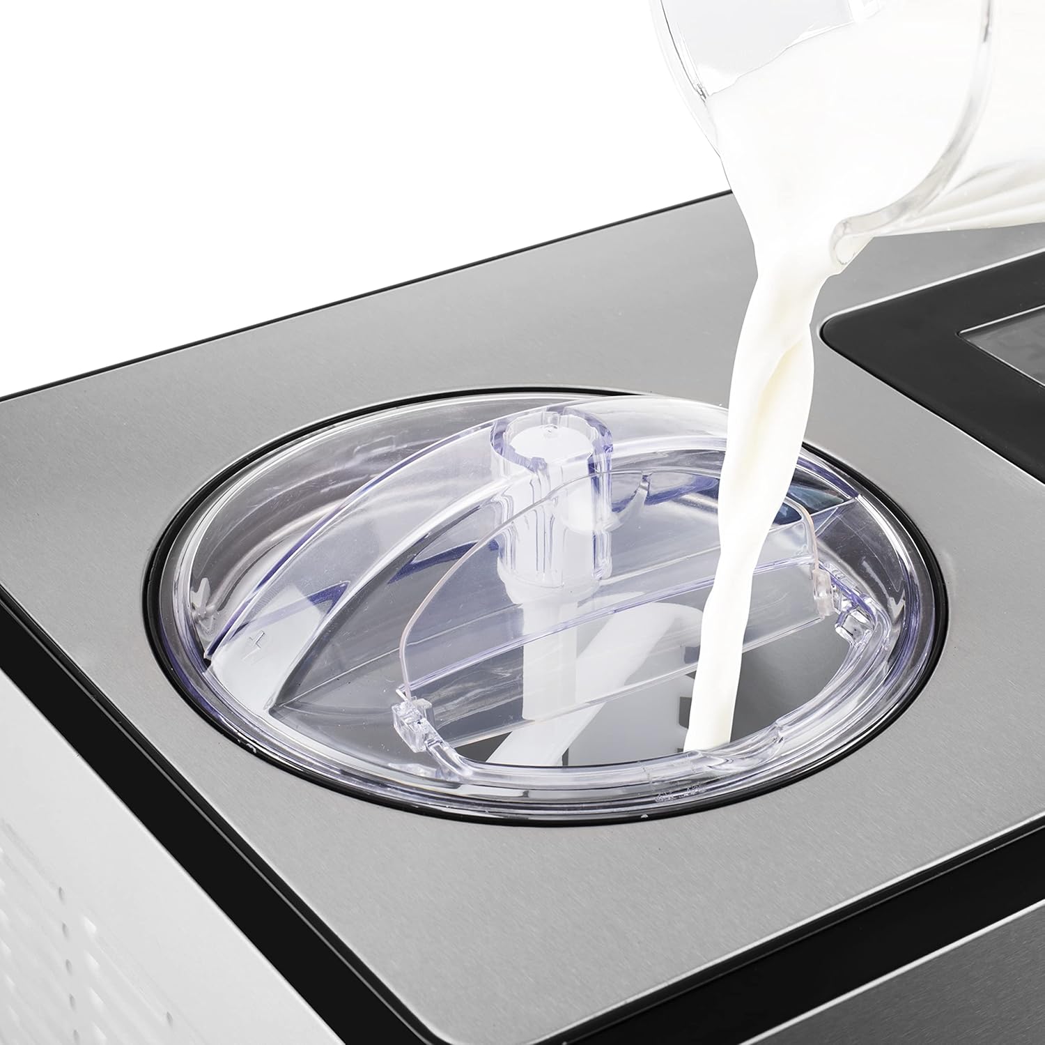 Princess Deluxe Eismachine mit 3 Leistungsstufen und eingebautem Kühlkompressor, 2 L Kapazität, professionelle Edelstahl Eismaschine, Eiscreme, Frozen Joghurt, Sorbets und Granita, 180 W, 282604