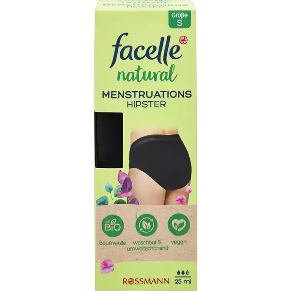natural Menstruations Hipster Gr. S schwarz