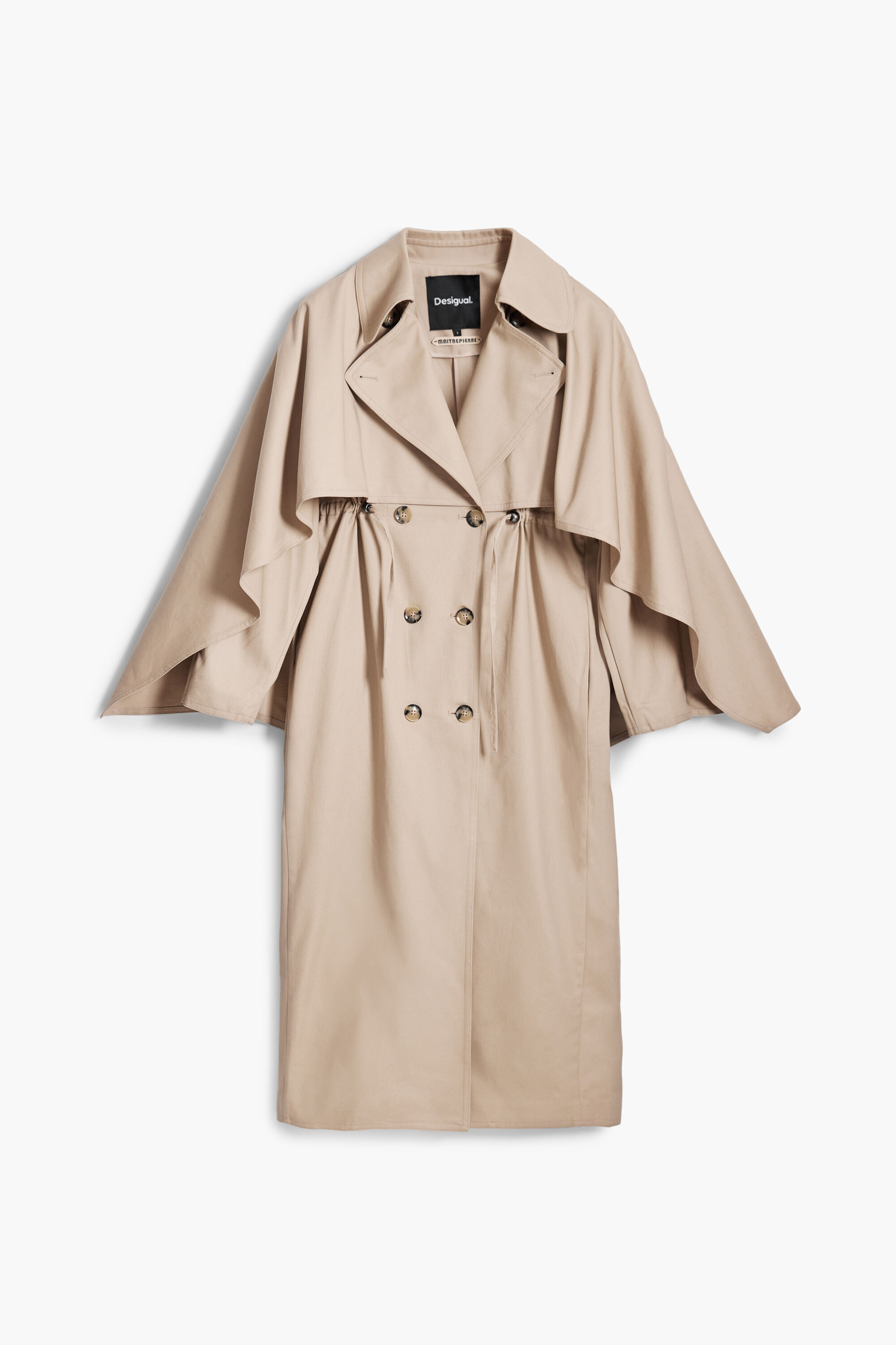 Trench coat Maitrepierre com mangas morcego