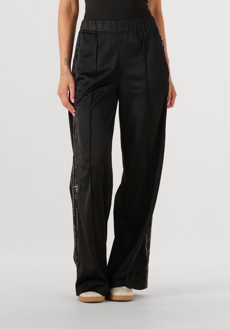 zwarte haute l'amitié wijde broek logo tape track tall pant