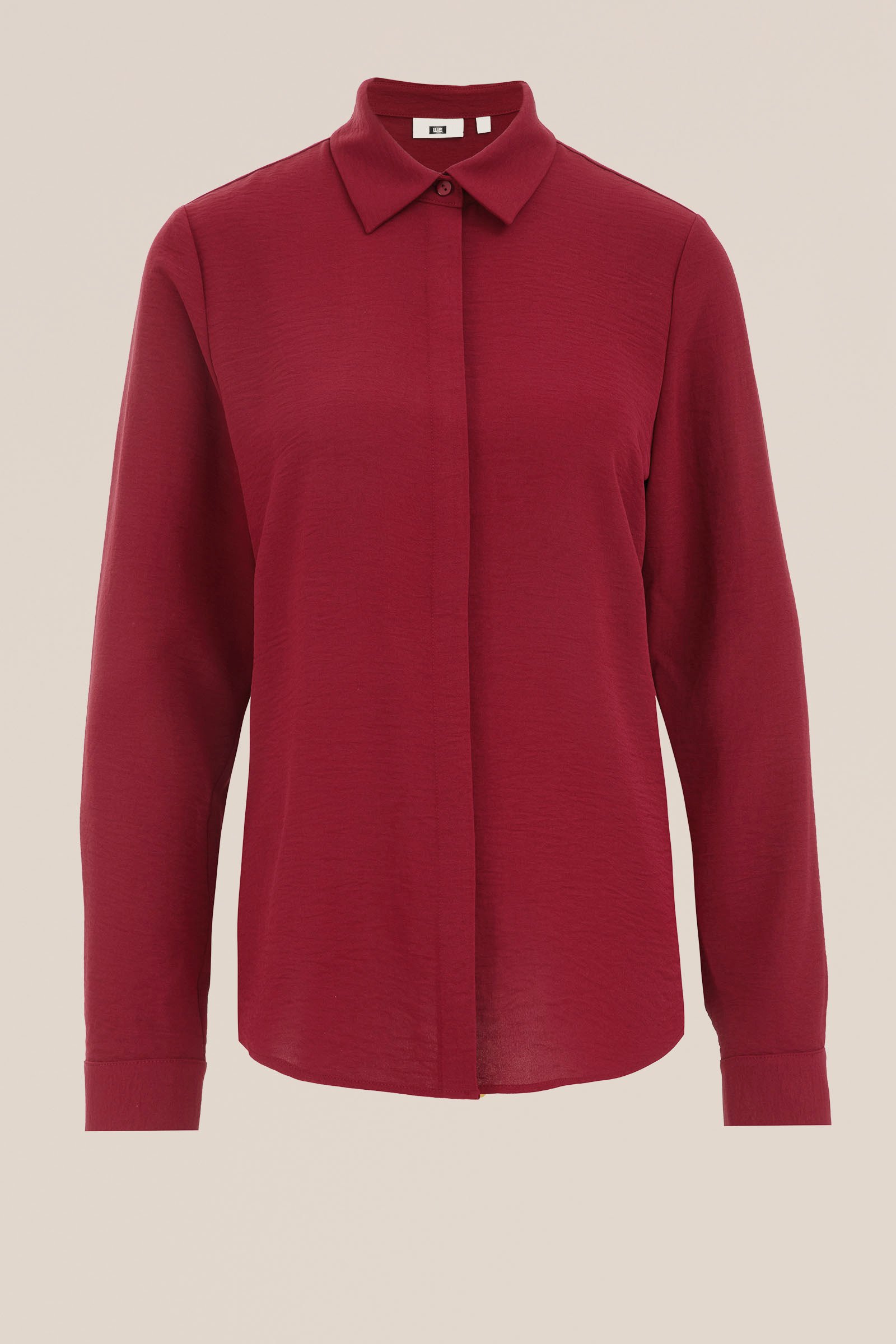 blouse met fijne structuur WE Fashion Bordeauxrood