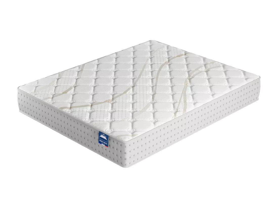 Ensemble Matelas + Lit Avec Tête De Lit 140x190 Cm, Essem 25cm D’épaisseur Mousse Haute Densité