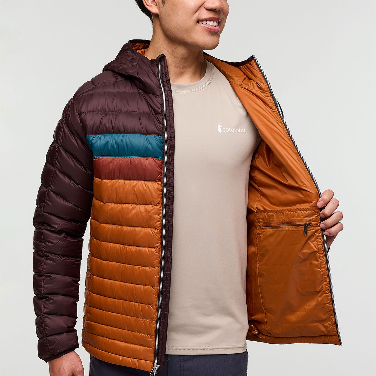 Cotopaxi Fuego Down Hooded dunjakke, herre (Coffee Sienna)