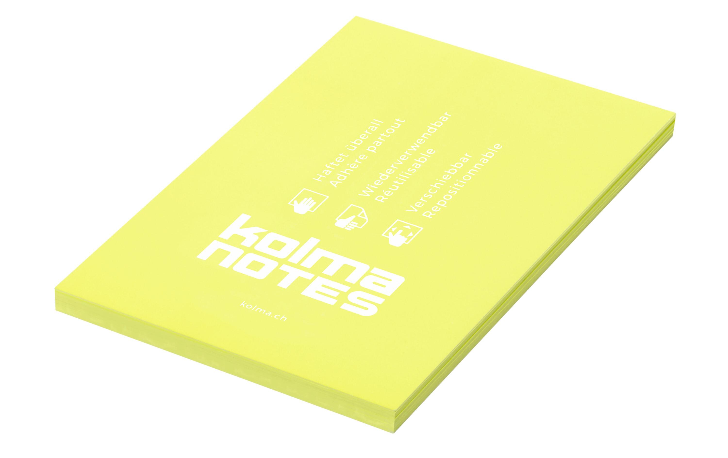 Notizzettel NOTES A6 Gelb, 100 BlattBeidseitig verwendbare Notizzettel