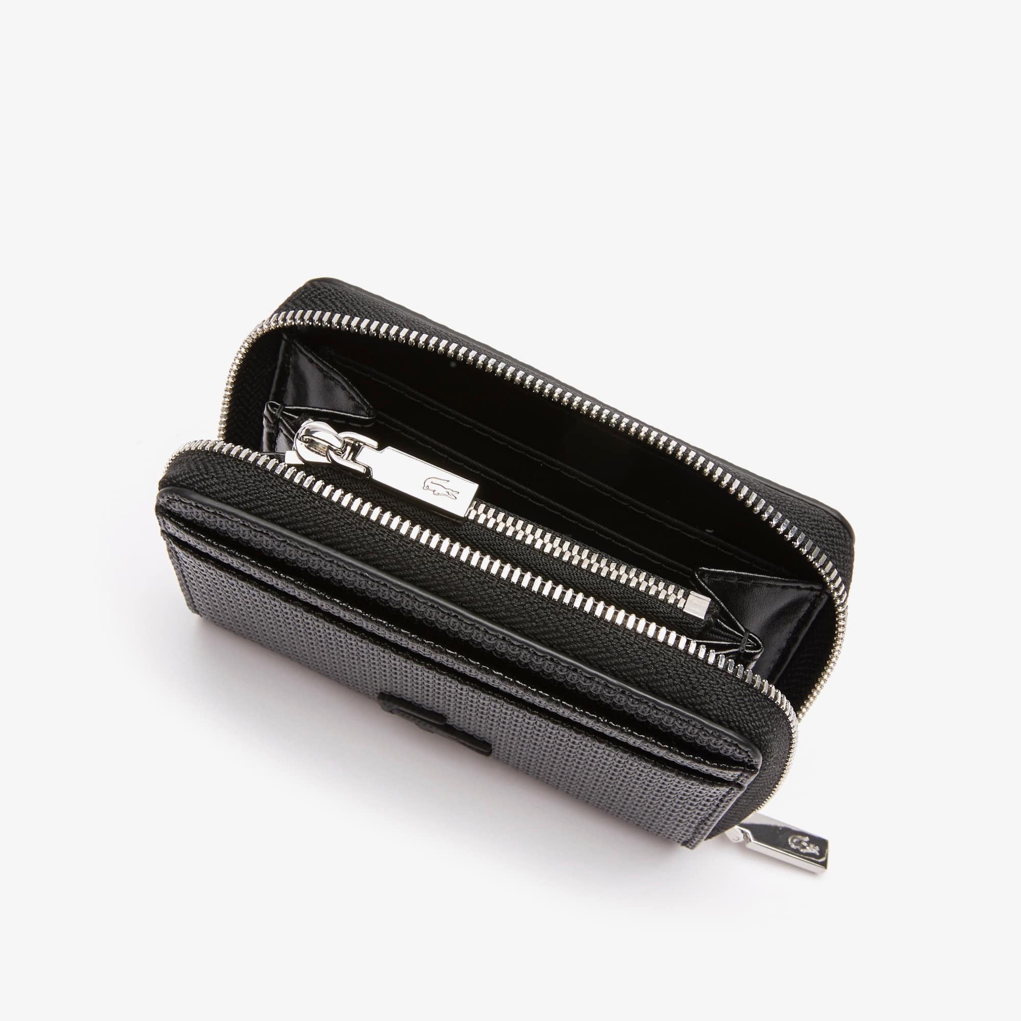 Petit porte-monnaie unisexe Chantaco zippé en cuir premium Portefeuilles & Petite Maroquinerie - Noir - Lacoste - Unisex