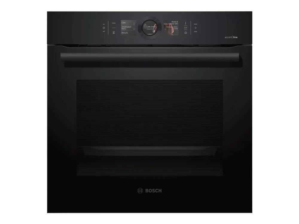 Bosch Serie | 8 accent | line HRG8769C7 - Ovn - med dampfunktion - til indbygning - Wi-Fi - niche - bredde: 56 cm - dybde: 55 cm - højde: 58.5 cm - med selv-rengøring - Klasse A - carbon-sort