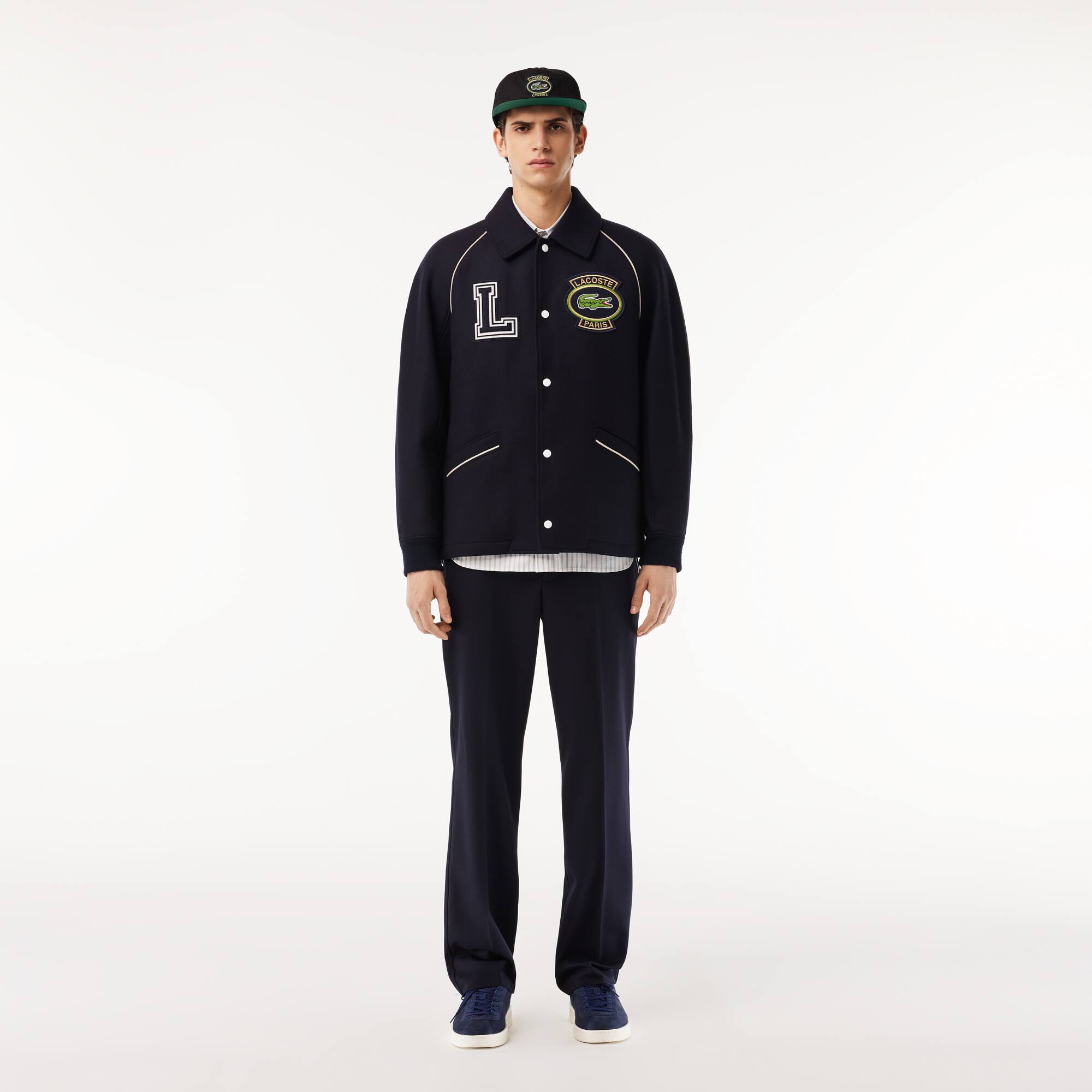 Pantalon de costume en twill premium avec badge Pantalons & Shorts - Bleu - Lacoste - Homme