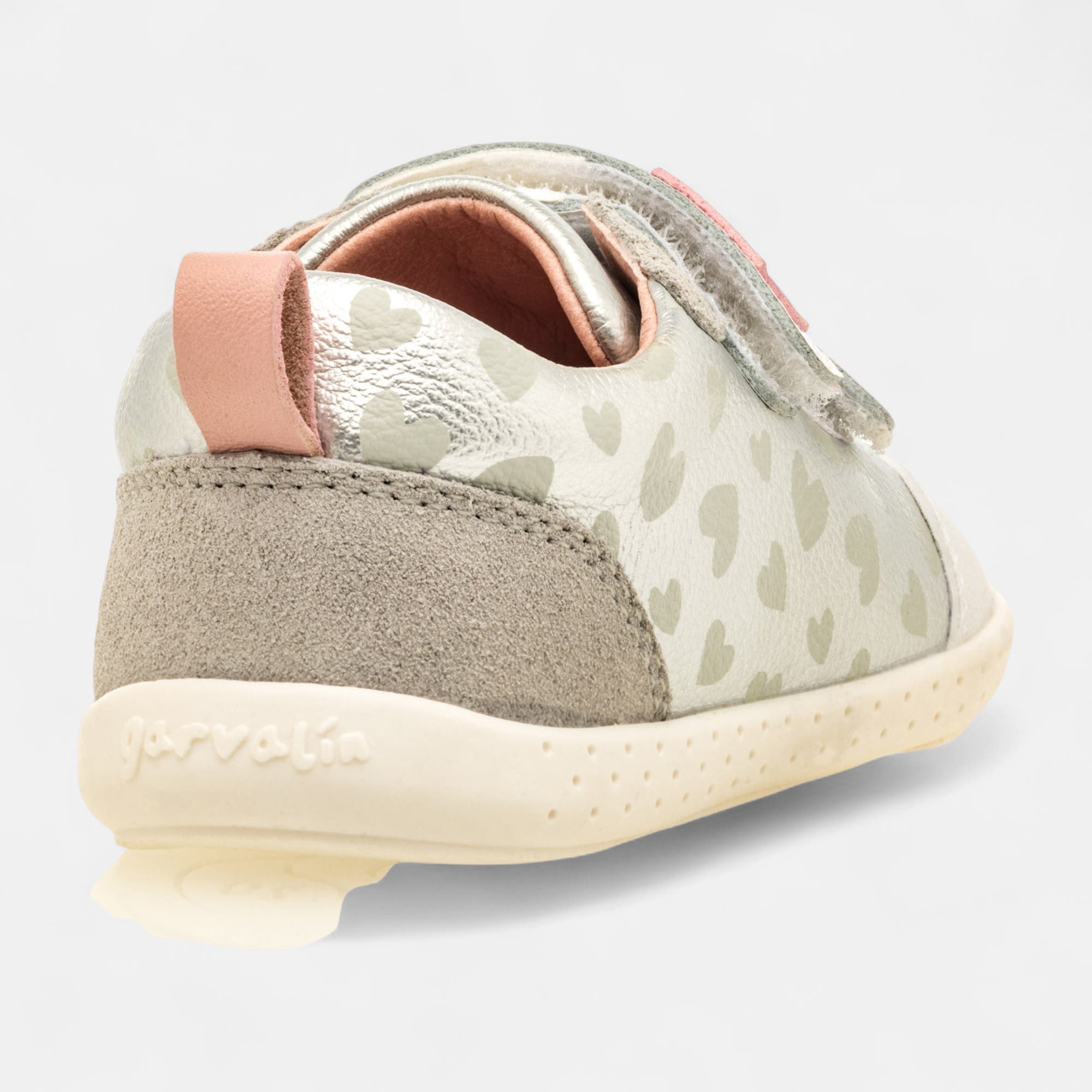 Baskets basses Bébé fille en cuir argent