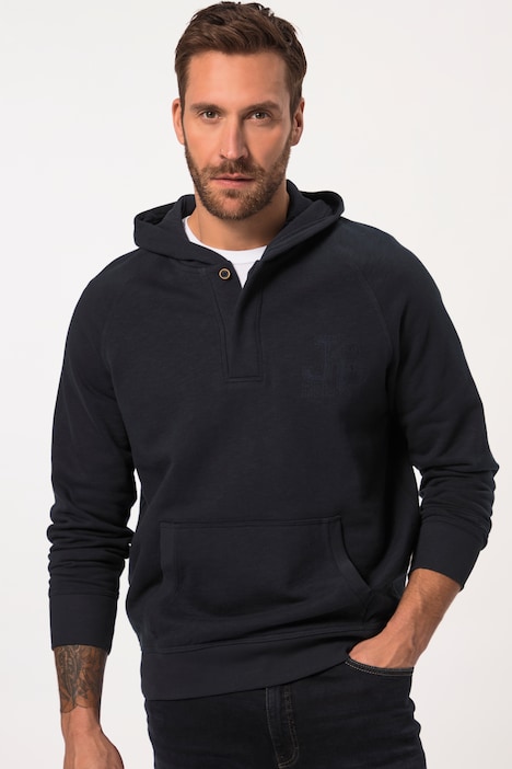 Hoodie, Flammsweat, Kapuze, Knopfleiste, bis 8 XL