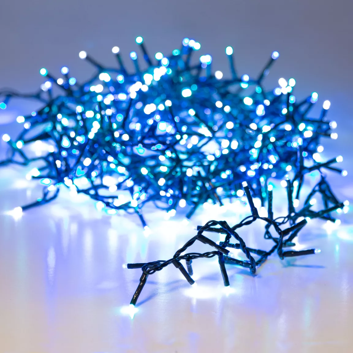 Guirlande lumineuse 11 m 500 LED câble vert Luxe Tricolore Vert/Bleu/Blanc