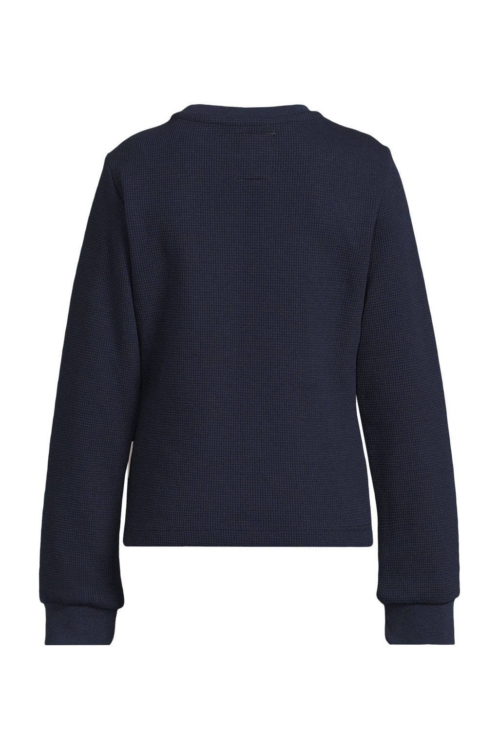 Me & My Monkey waffle longsleeve Isabella donkerblauw