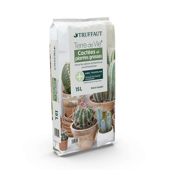 Terreau 'Terre de Vie®' pour cactées et succulentes - sac de 15 litres