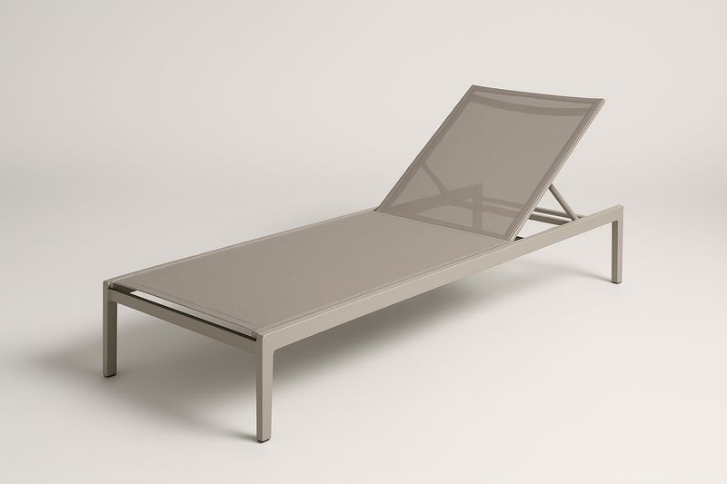 Verstellbare Sonnenliege Aluminium Hellgrau 200x65x30cm mit Textilene