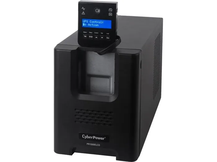CyberPower Professional Series PR1000ELCD - UPS - AC 230 V - 900 Watt - 1000 VA - 12 At - RS-232, USB - output-stikforbindelser: 8