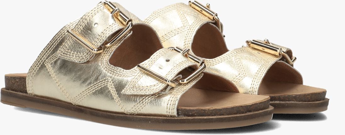 gouden lina locchi slippers led 2 band slipper met stiksels