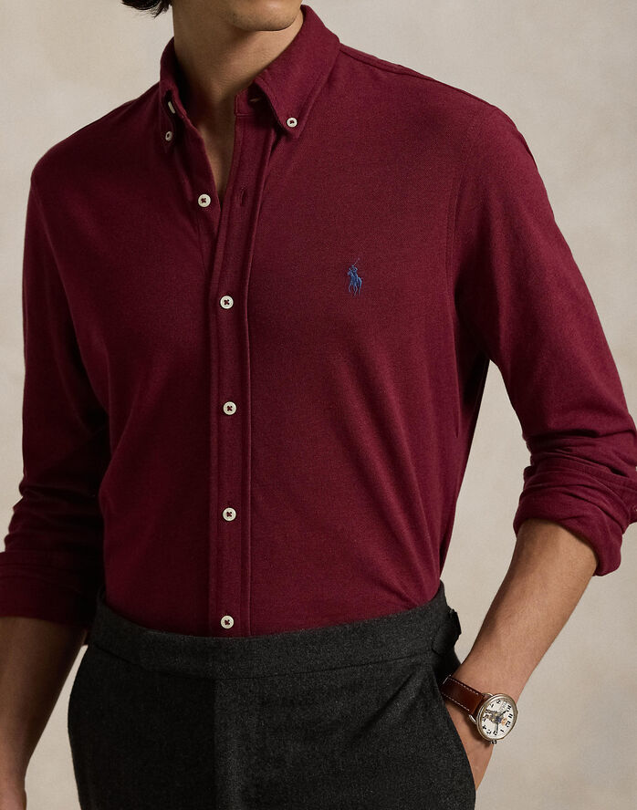 Polo Ralph Lauren FEATHERWEIGHT MESH-LSL-KNT Vintage port heather
