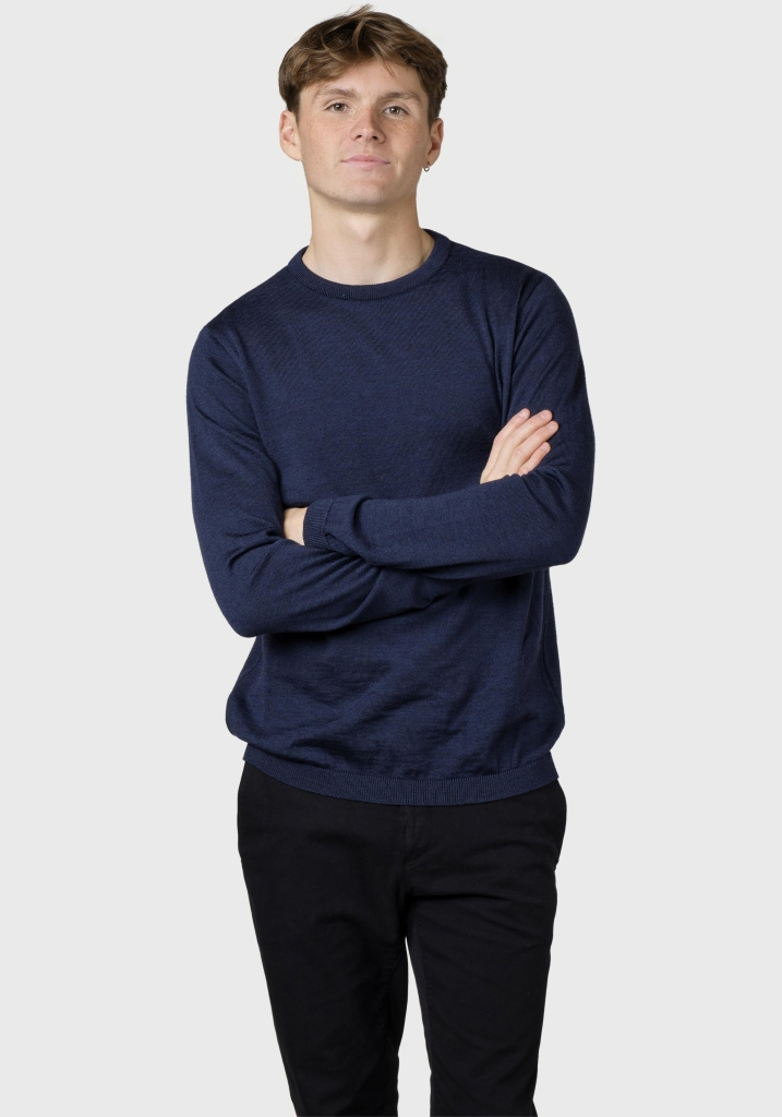 Klitmøller Collective Strickpullover Mens Basic Merino Deep Blue