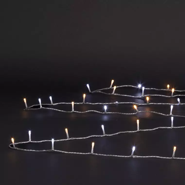 Guirlande lumineuse 10 m 100 LED câble noir Bicolore Blanc chaud et froid