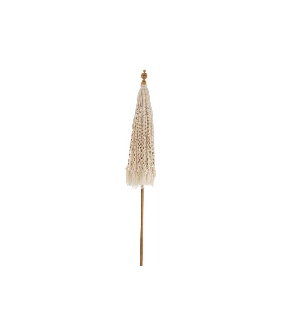Paris Prix - Parasol Déco macramé 249cm Blanc