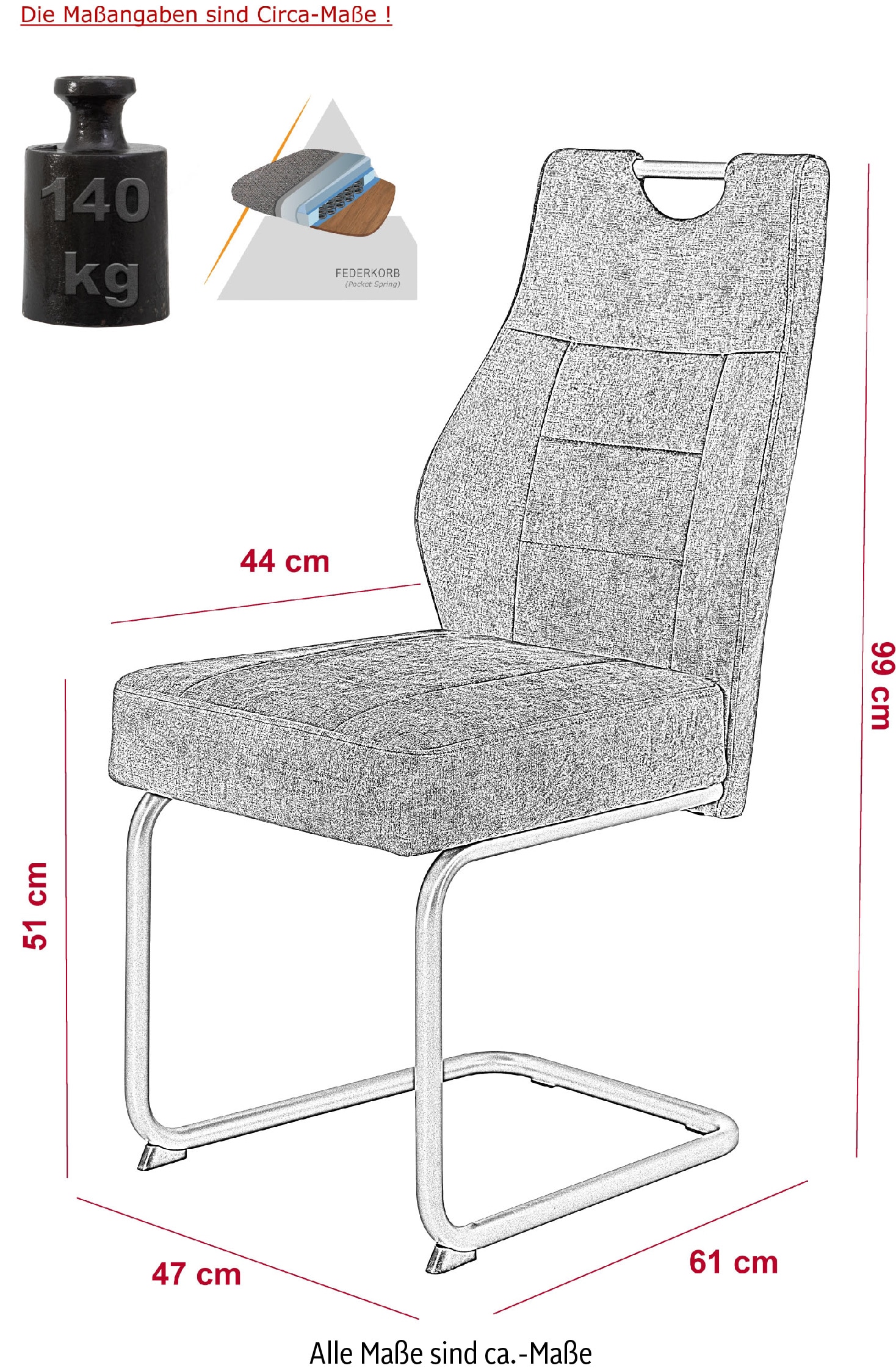 HELA Essgruppe »EMS Tisch 140-180x90 cm ausziehbar, Esstisch inkl. 4 Stühle« Set, 5tlg. Set, Esstisch plus 4 Esszimmerstühle, 5 Stk. tlg. Ausziehtisch Freischwinger, Stuhl mit Federkern, Bestseller