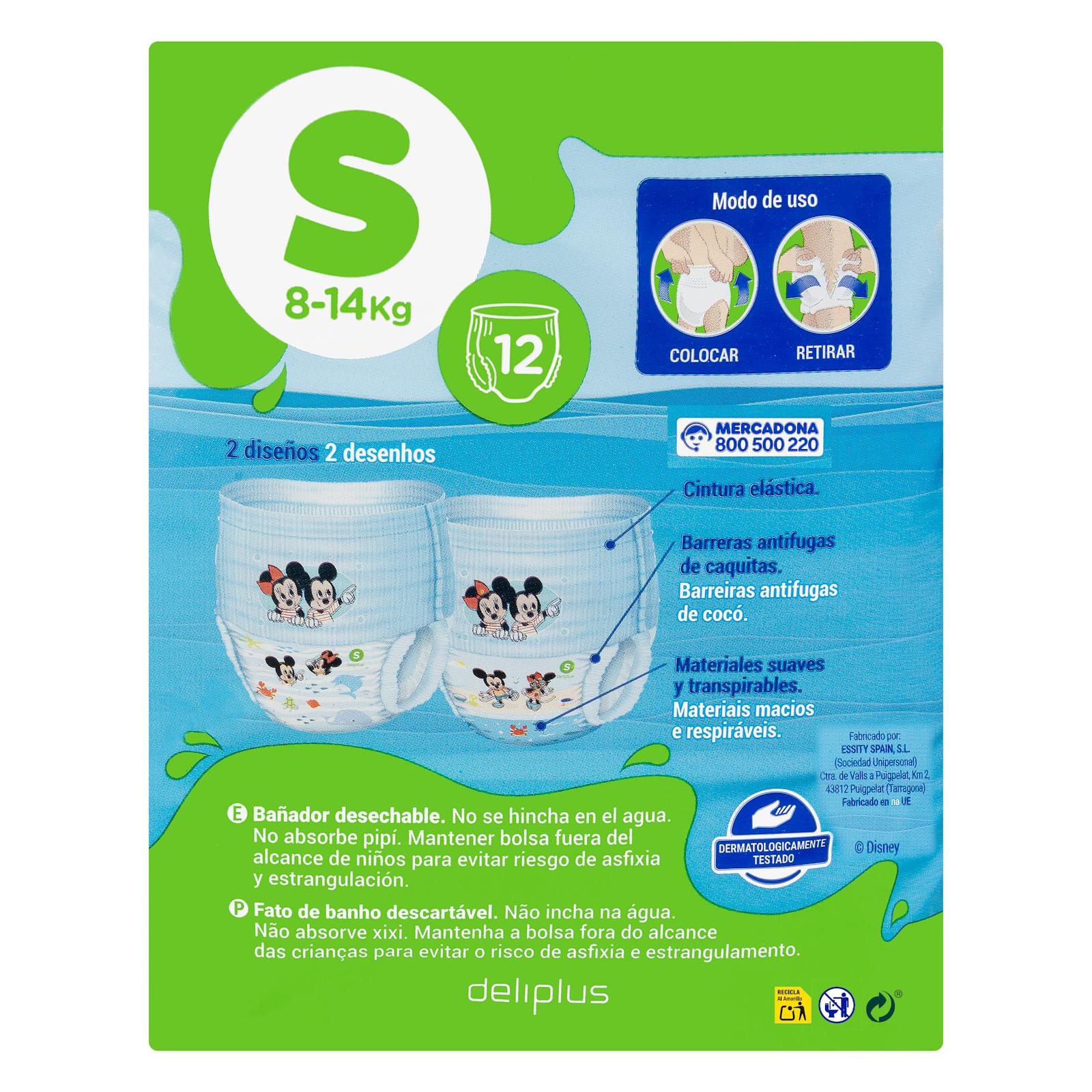 Couche de bain jetable Deliplus taille S pour 8-14 kg