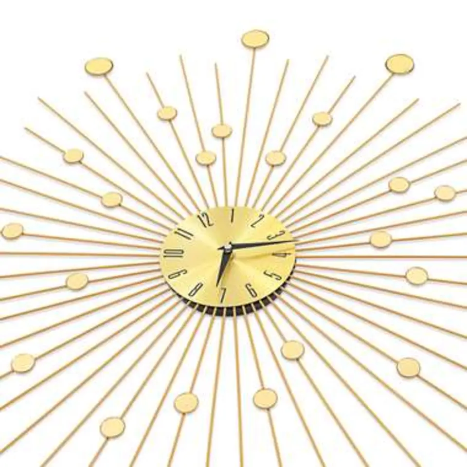 vidaXL - Wandklok - Goud - Metaal - 70 cm