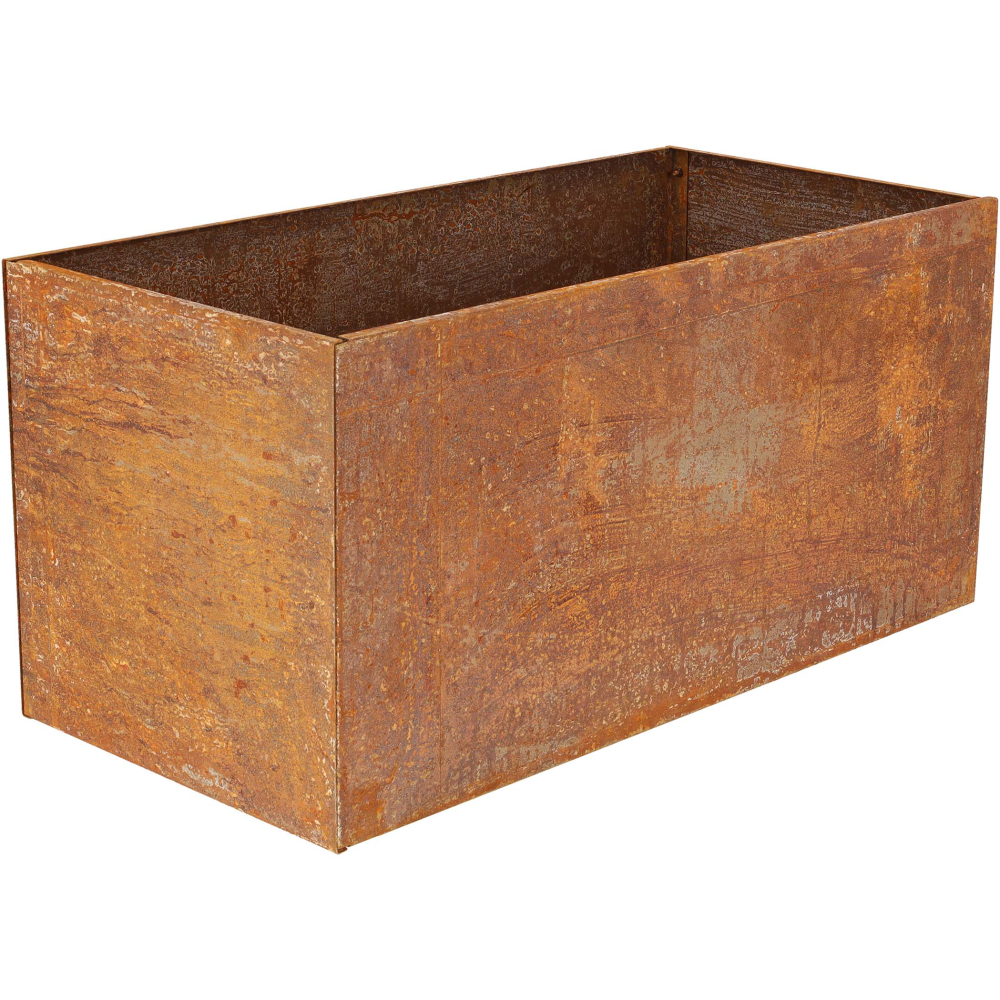 Jardinière en acier corten rouille 78 x 38 x 38 cm
