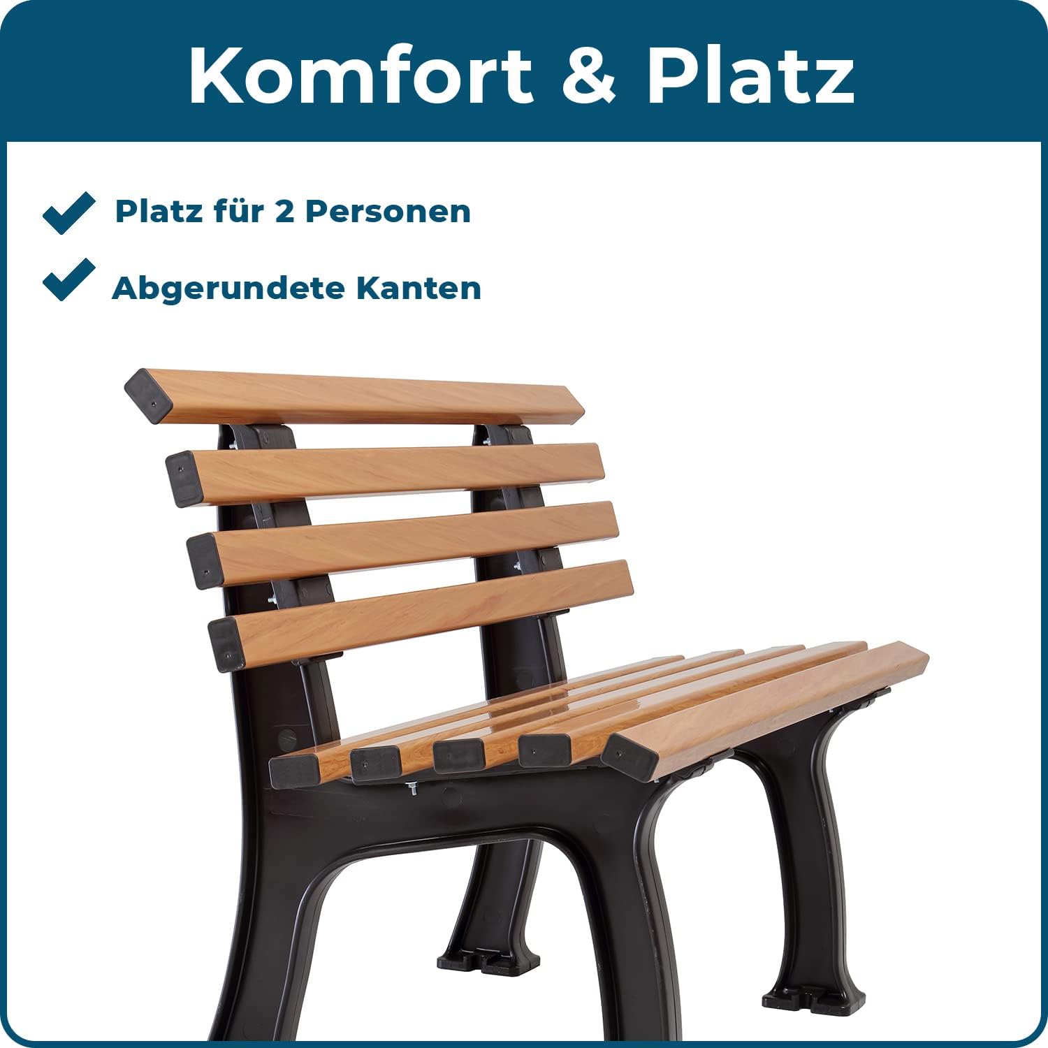 Blome Sitzbank Ibiza – Gartenbank in Holzoptik, Parkbank für Garten, Balkon, Terrasse, 2-Sitzer, Made in Germany