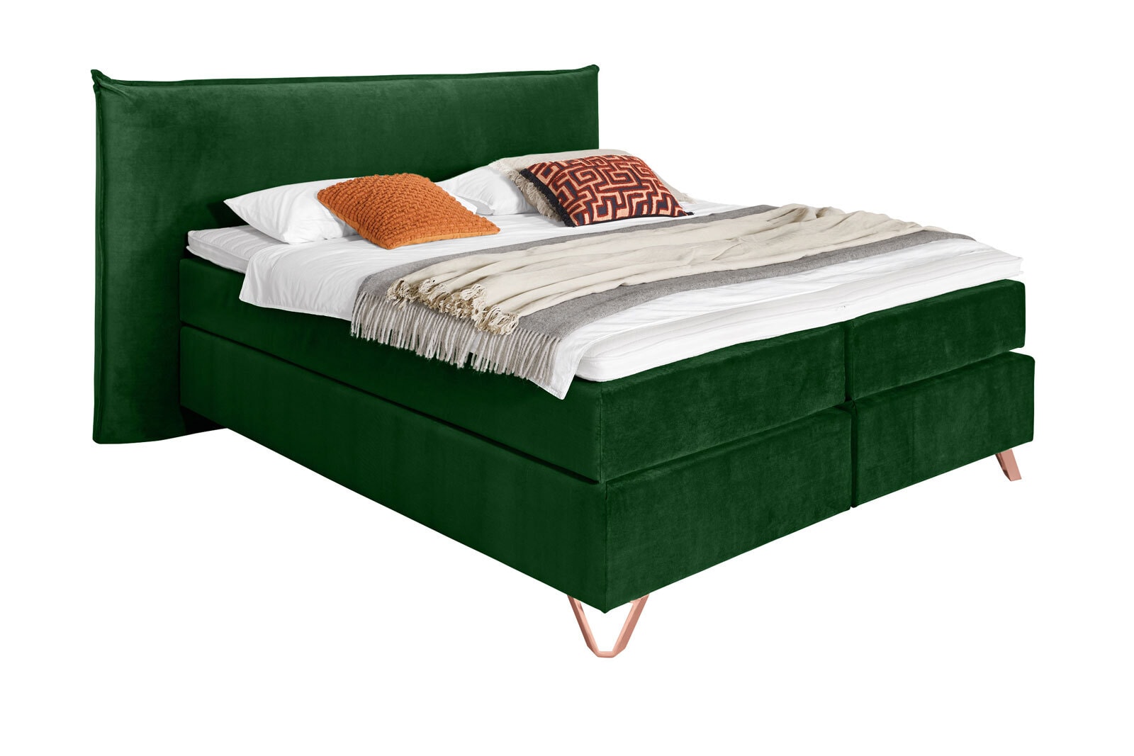 Ole Gunderson Boxspringbett FENSON OSLO NV 180 x 200 cm dunkelgrün